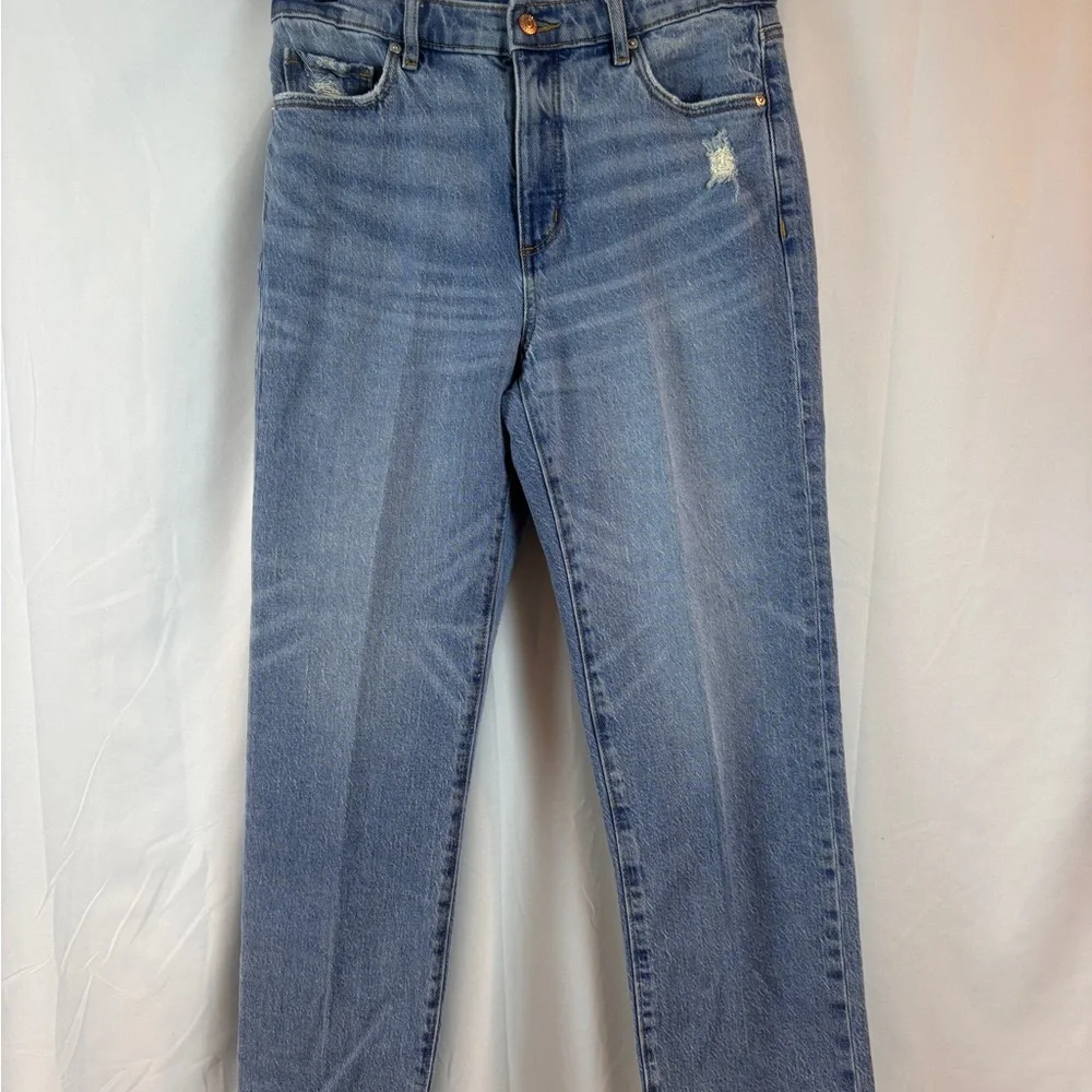 LOFT Light Blue The Straight Leg Jeans 4/27 SKU 6 - Picture 2 of 7